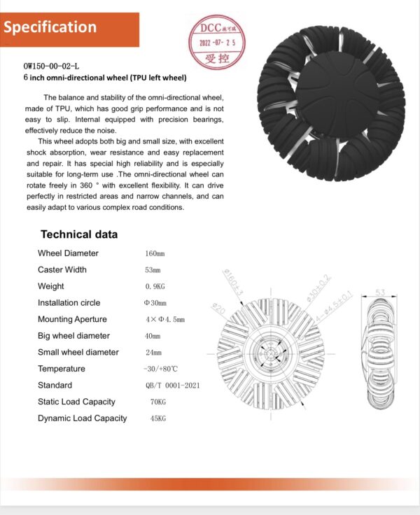 5 Inch / 6 Inch / 8 Inch / 10 Inch Omni Wheels for AGV Robots & Smart Mobility