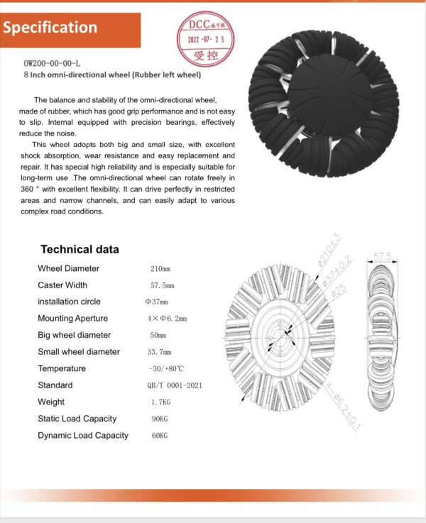 5 Inch / 6 Inch / 8 Inch / 10 Inch Omni Wheels for AGV Robots & Smart Mobility