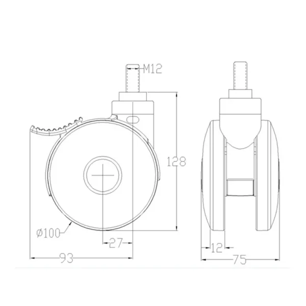 Wholesale 4 Castors 3 Inch Medical Beds Plastic Twin Caster Castor Wheel - Image 5