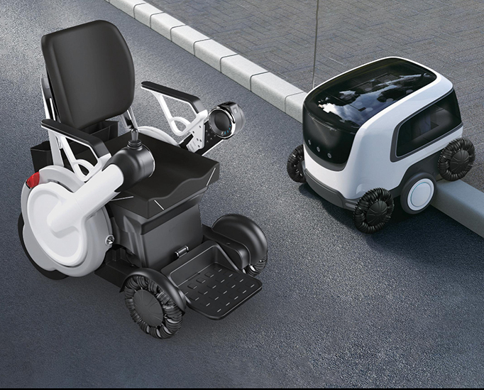 10-inch omni wheels installed on an autonomous mobile robot (AMR) in a warehouse