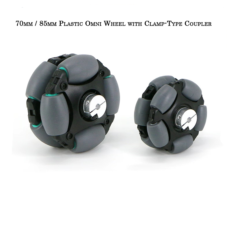 70mm / 85mm Plastic Omni Wheel with Clamp-Type Coupler