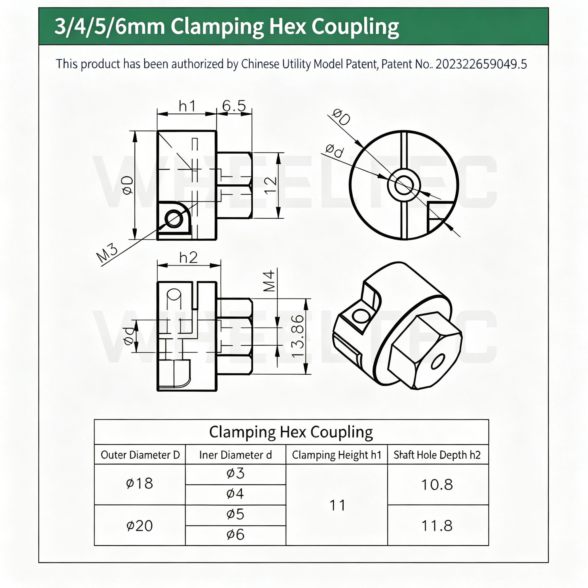 70mm / 85mm Plastic Omni Wheel with Clamp-Type Coupler